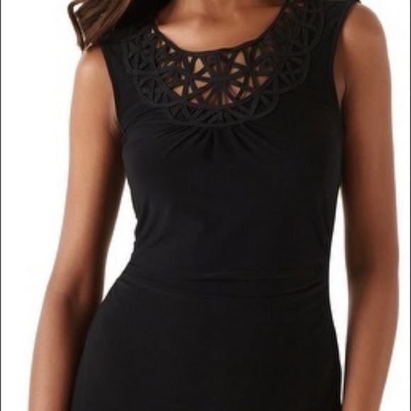 WHBM Lattice Neck Solid Tunic - Picture 2 of 8